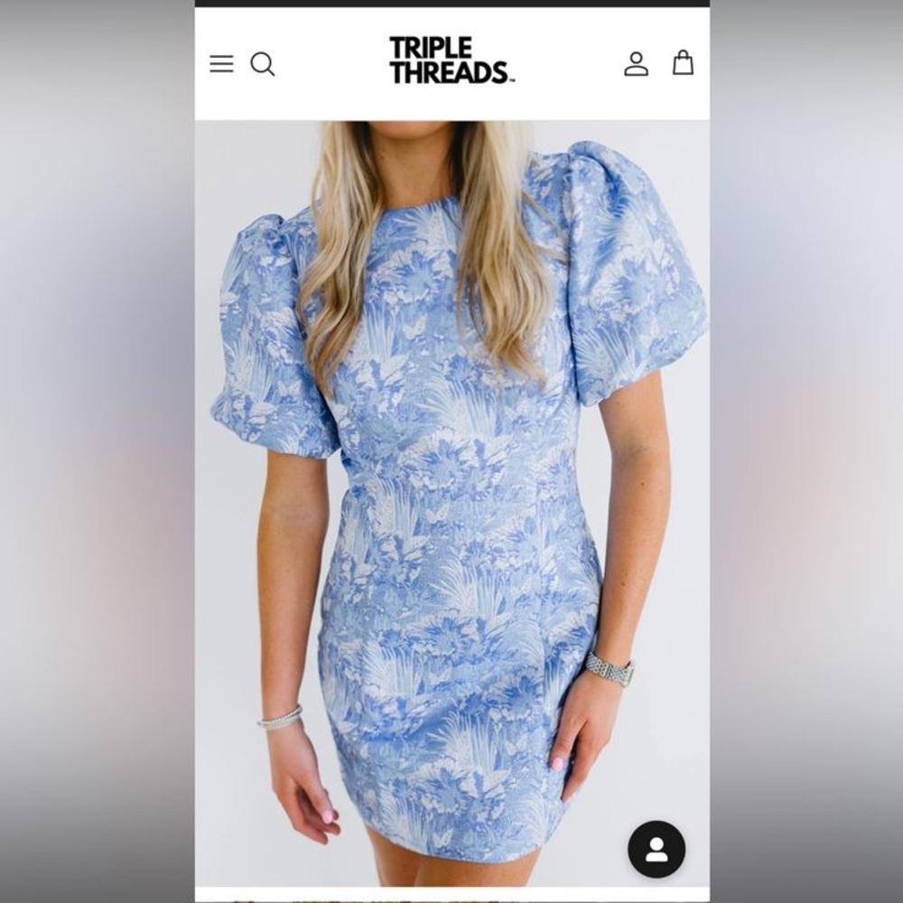 Blue formal mini dress